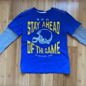 Crazy 8 Blue & Yellow Football Long Sleeve Tee SzM